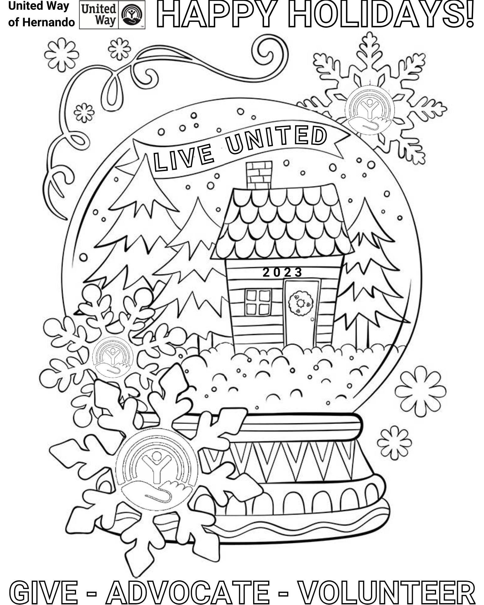 United way of hernando countys christmas card coloring contest