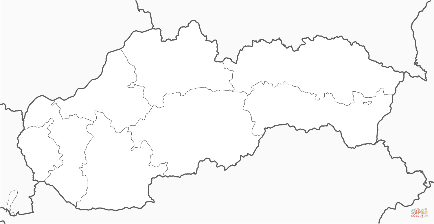 Slovakia map coloring page free printable coloring pages