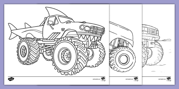 Printable monster truck coloring pages