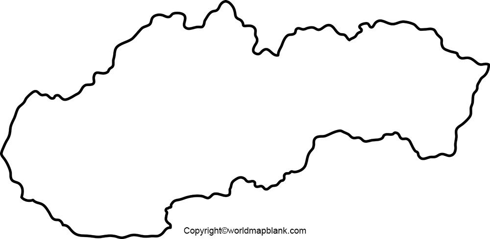 Printable blank map of slovakia