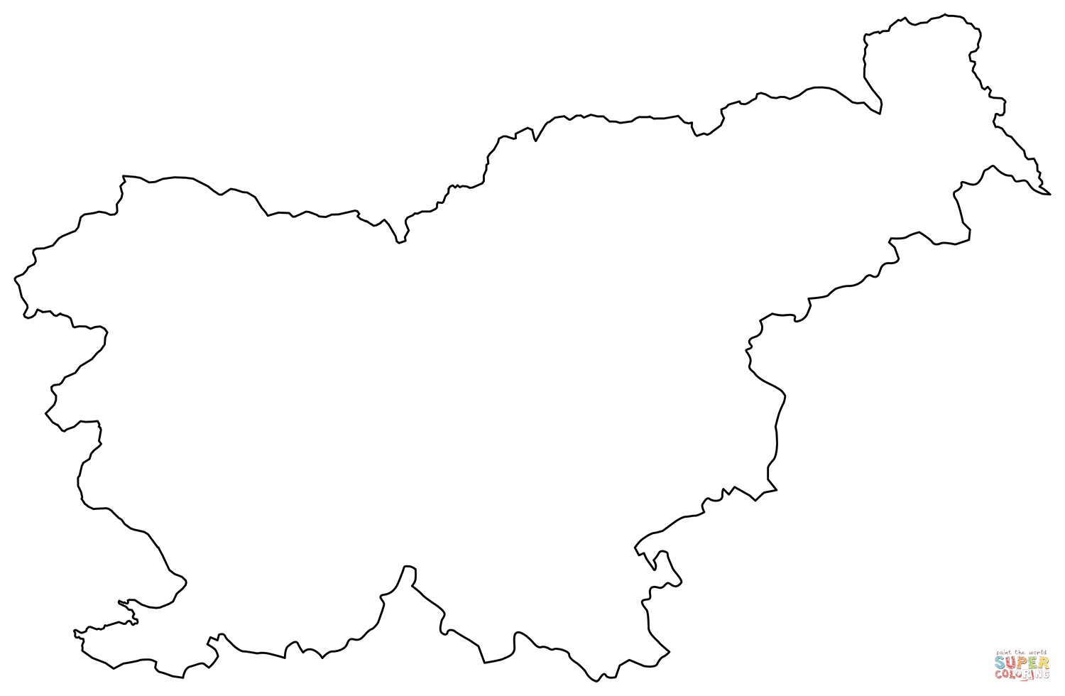 Outline map of slovenia coloring page free printable coloring pages