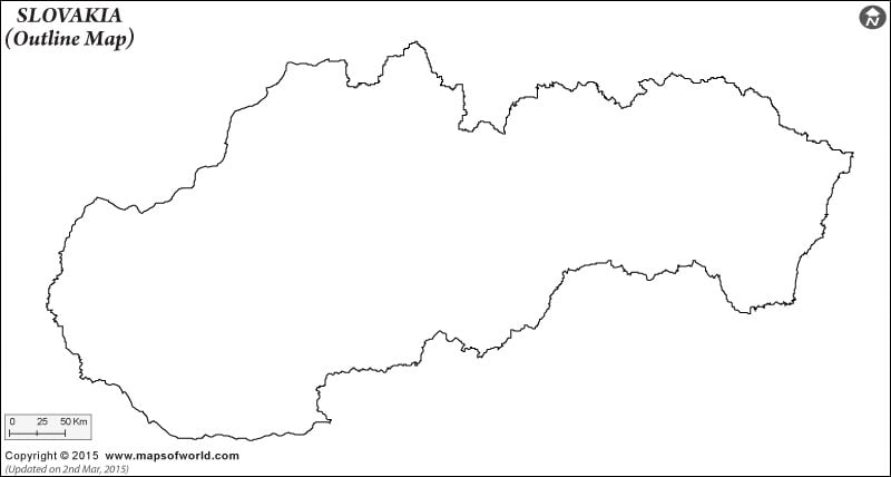 Slovakia map outline blank map of slovakia