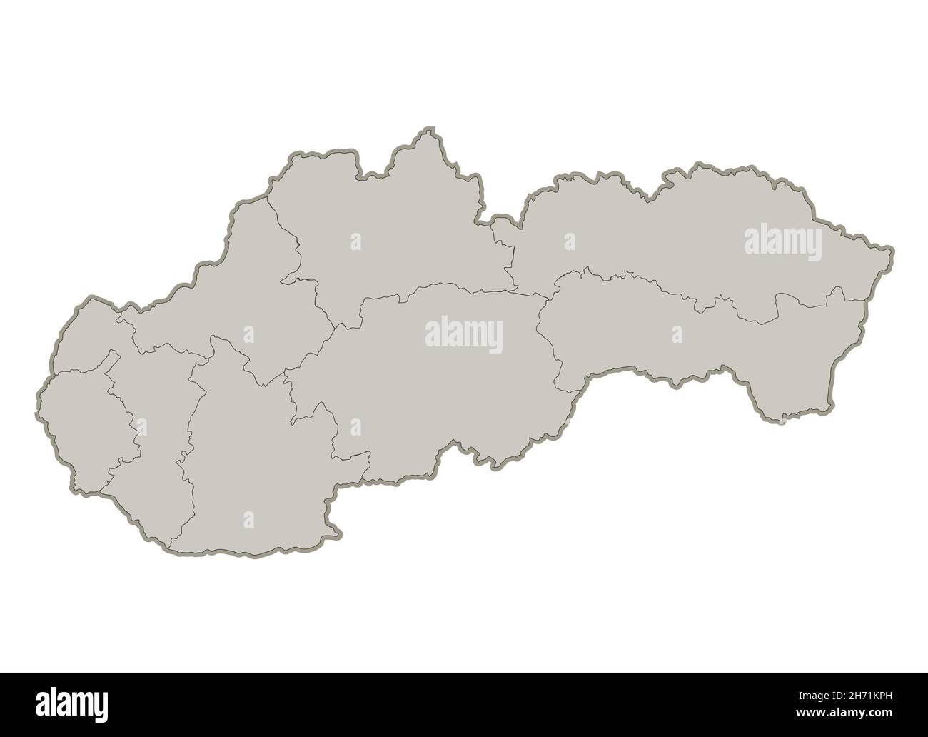 Outline map country slovakia hi