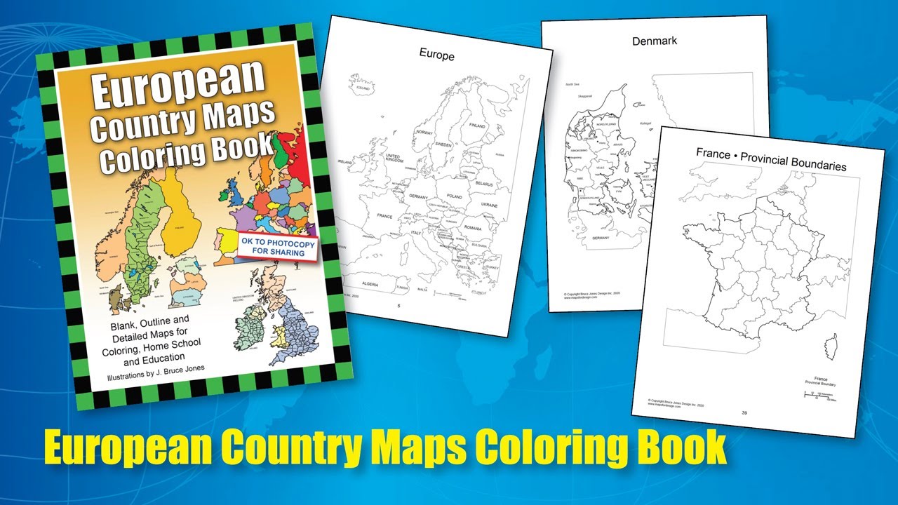 European country maps coloring book new release