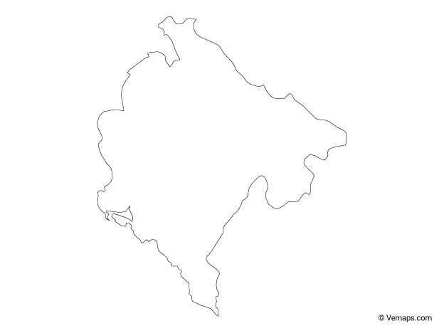 Outline map of montenegro free vector maps montenegro map montenegro map