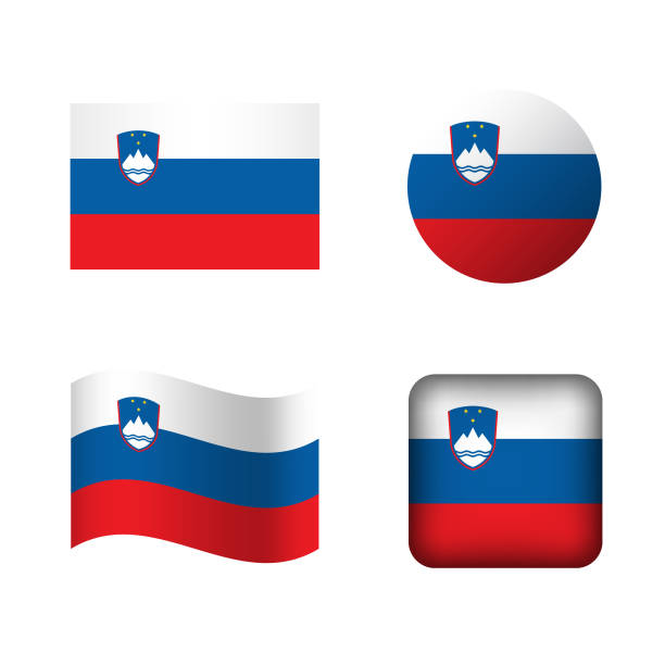 Round flag of slovenia with color pattern stock photos pictures royalty