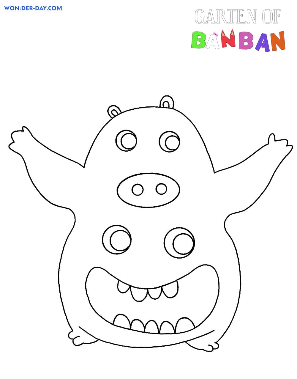 Garten of banban coloring pages wonder day â coloring pages for children and adults