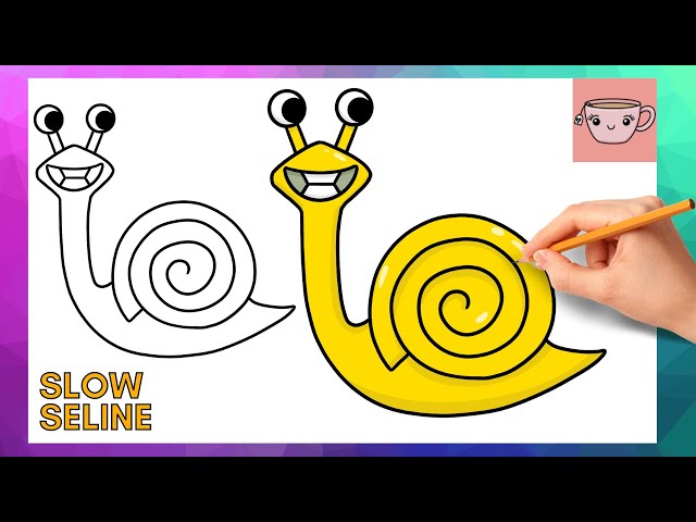 How to draw slow seline the snail