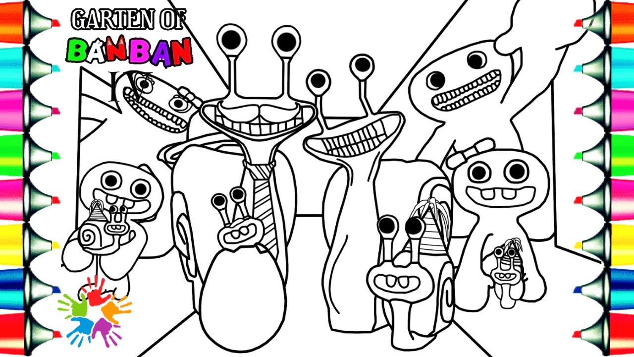 Garten of banban coloring pages slow seline and her family jpb