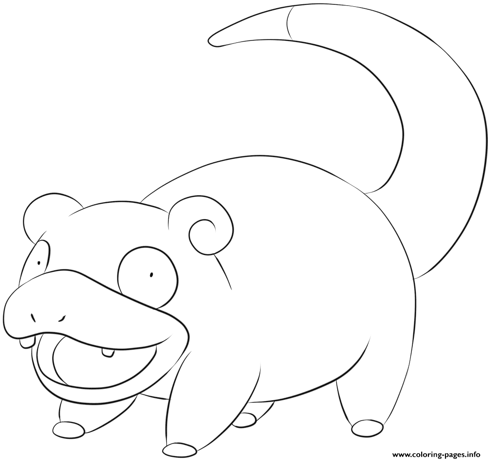 Slowpoke pokemon coloring page printable