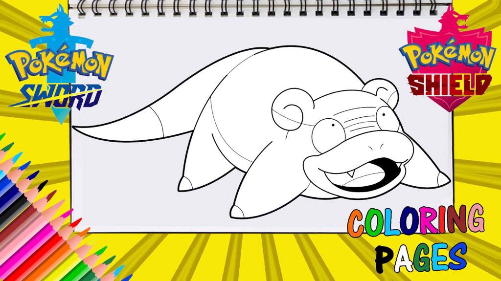 Shiny galarian slowpoke coloring page pokãmon sword and shield â amino