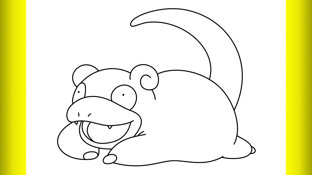 How to draw slowpoke from pokemon drawing creation