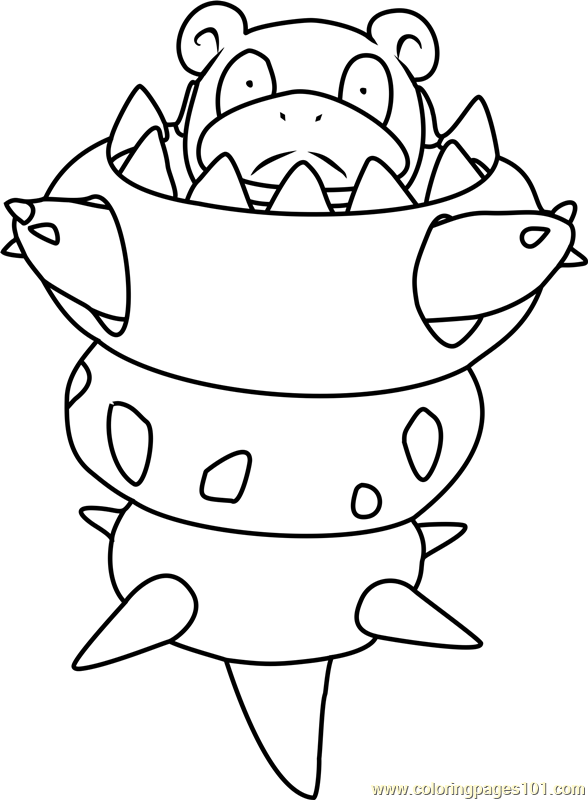 Mega slowbro pokemon coloring page for kids