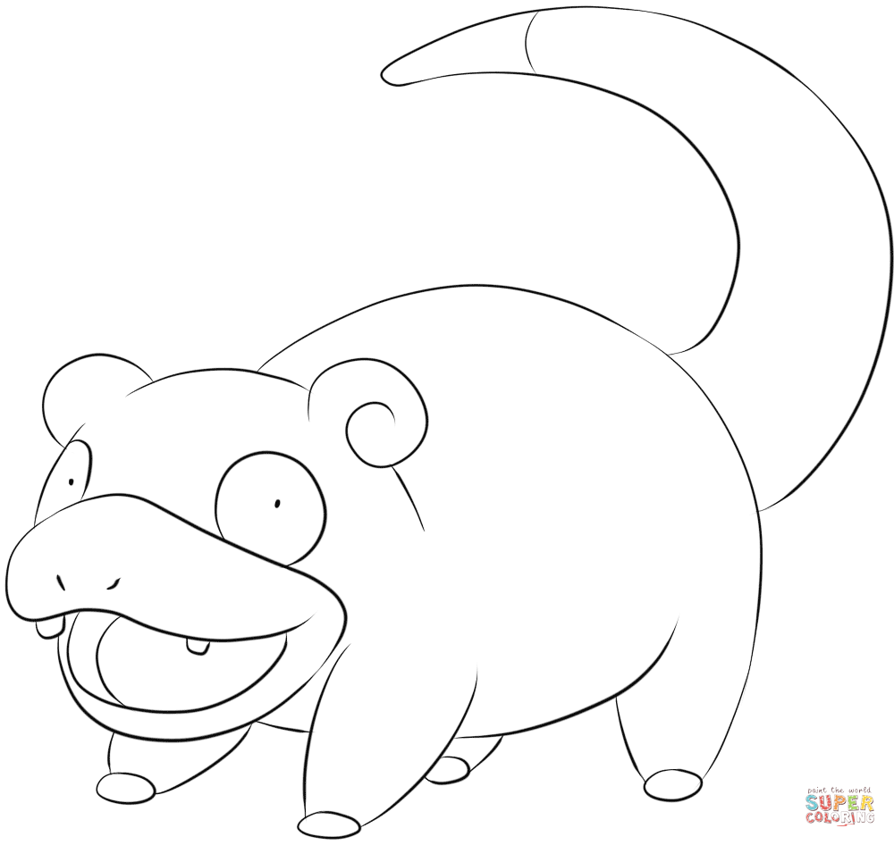 Slowpoke coloring page free printable coloring pages