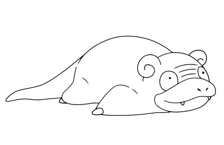 Galarian slowpoke coloring page