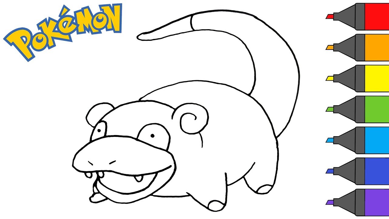 Pokemon slowpoke how to draw pokemon coloring book artsy kids