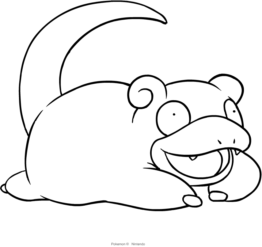 Slowpoke from pokemon coloring page