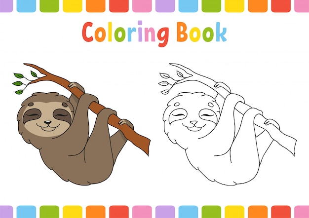 Premium vector coloring slowpoke for kids