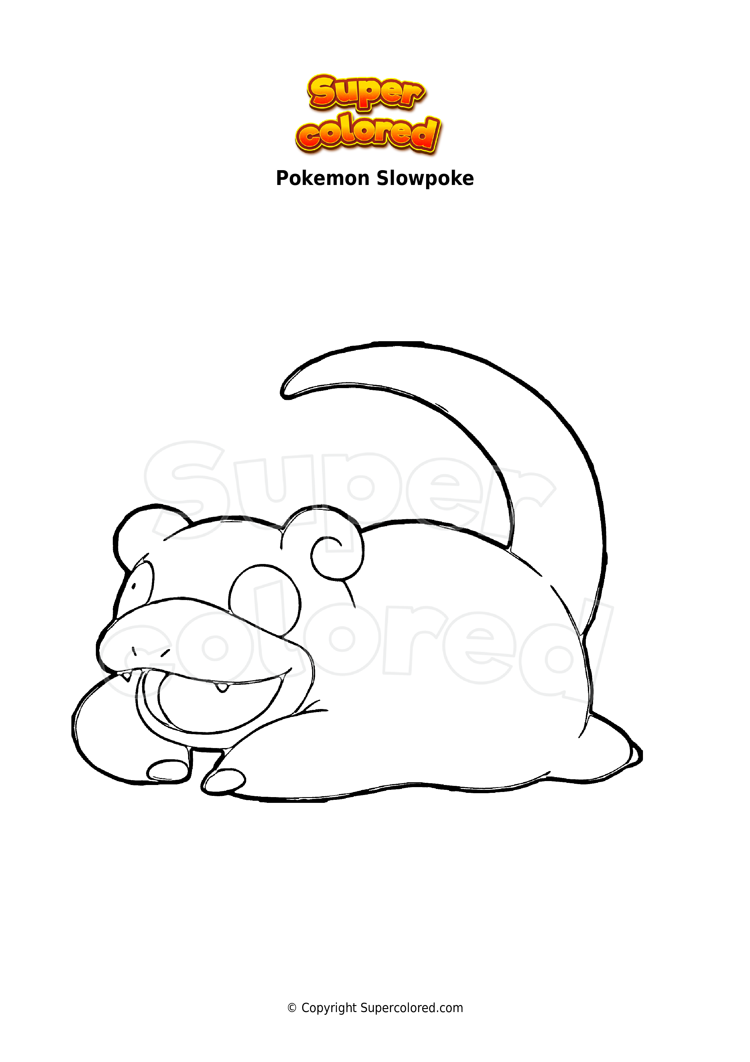 Coloring page pokemon slowpoke