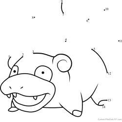 Slowpoke connect the dots printable worksheets