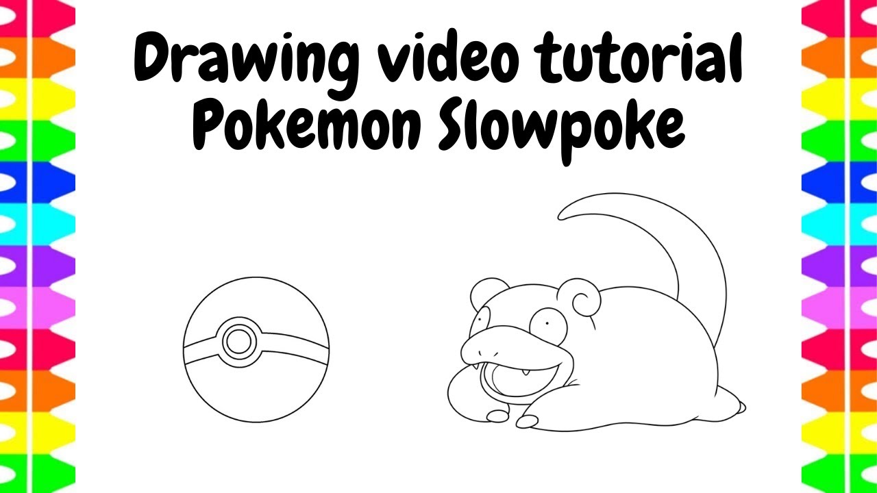 How to draw pokeon slowpoke l drawing video pokeon character slowpoke for kids fun art