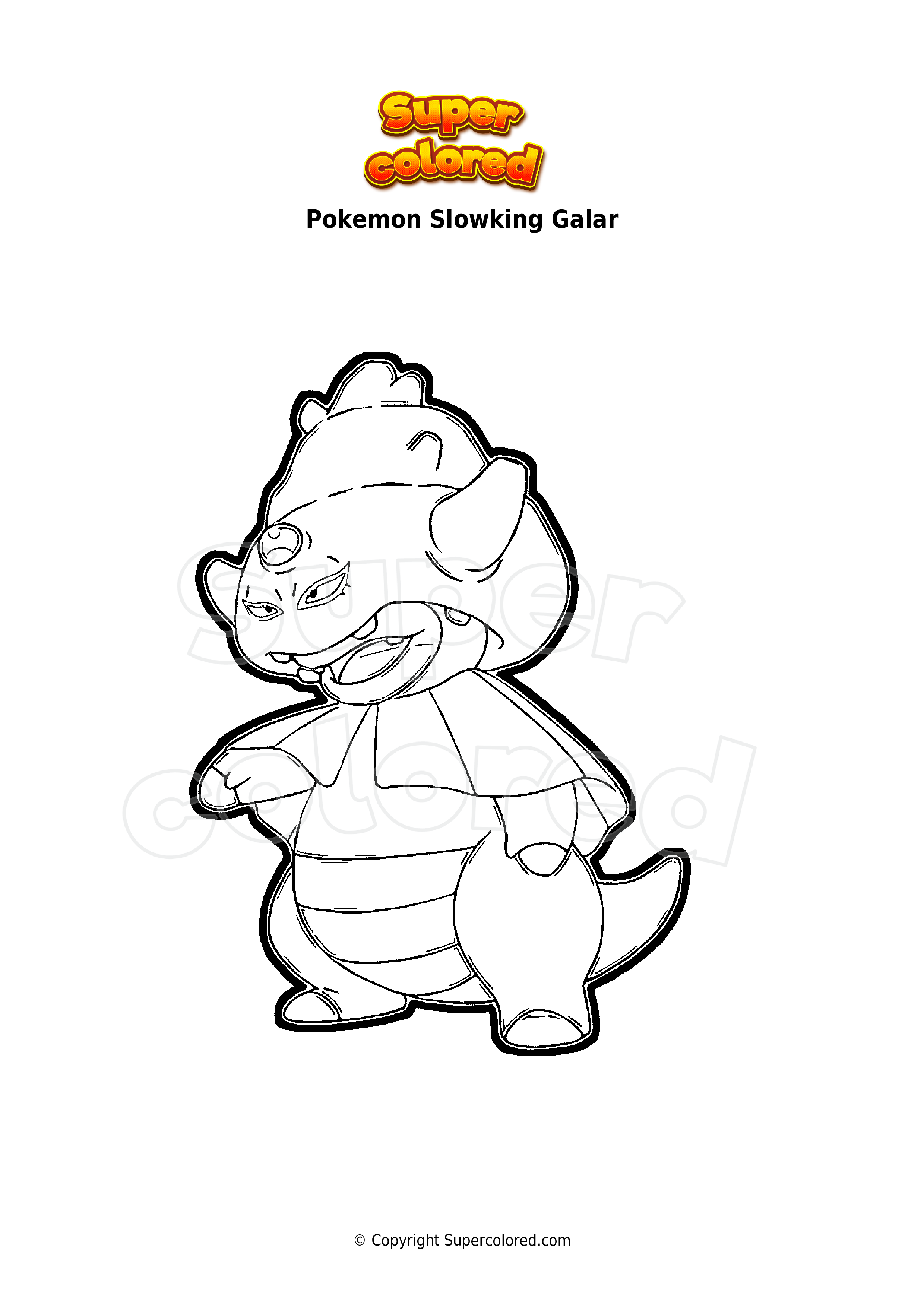 Coloring page pokemon slowking galar