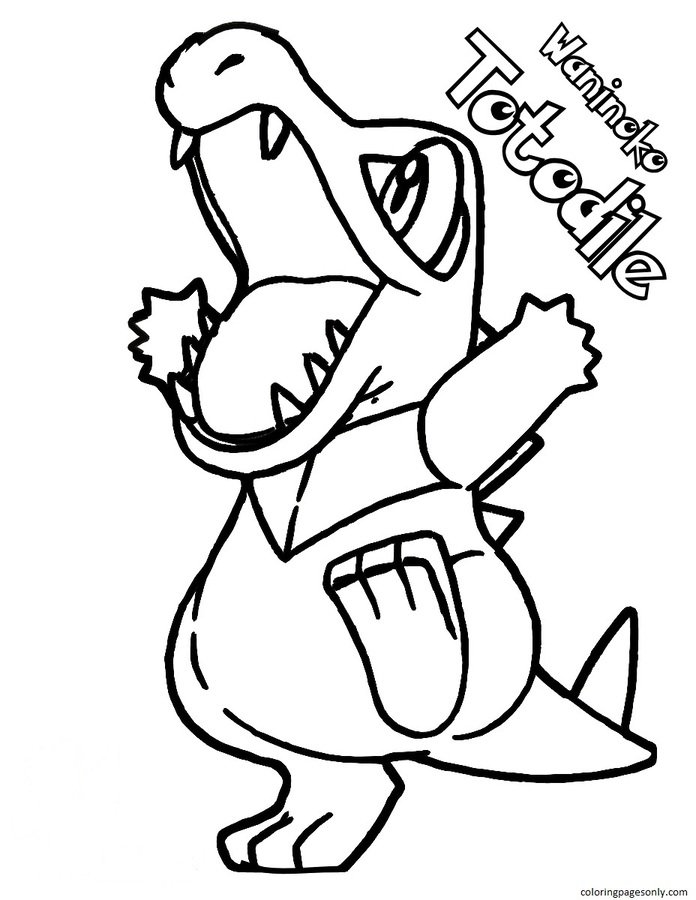 Totodile coloring pages printable for free download