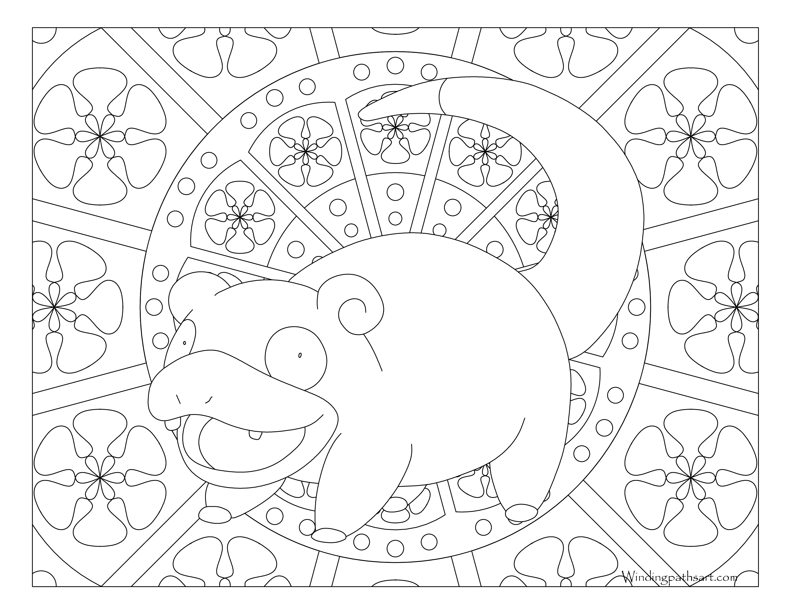 Slowpoke pokemon coloring page