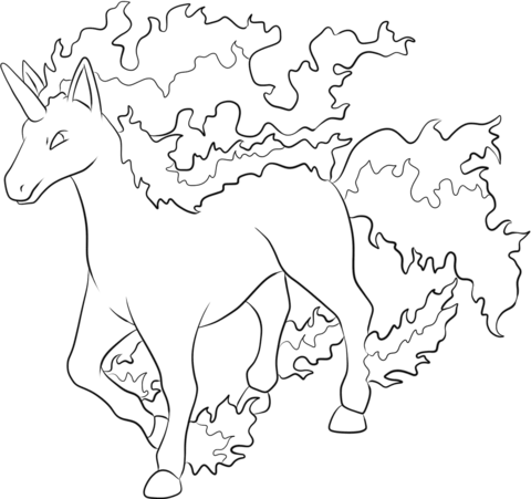 Rapidash coloring page free printable coloring pages