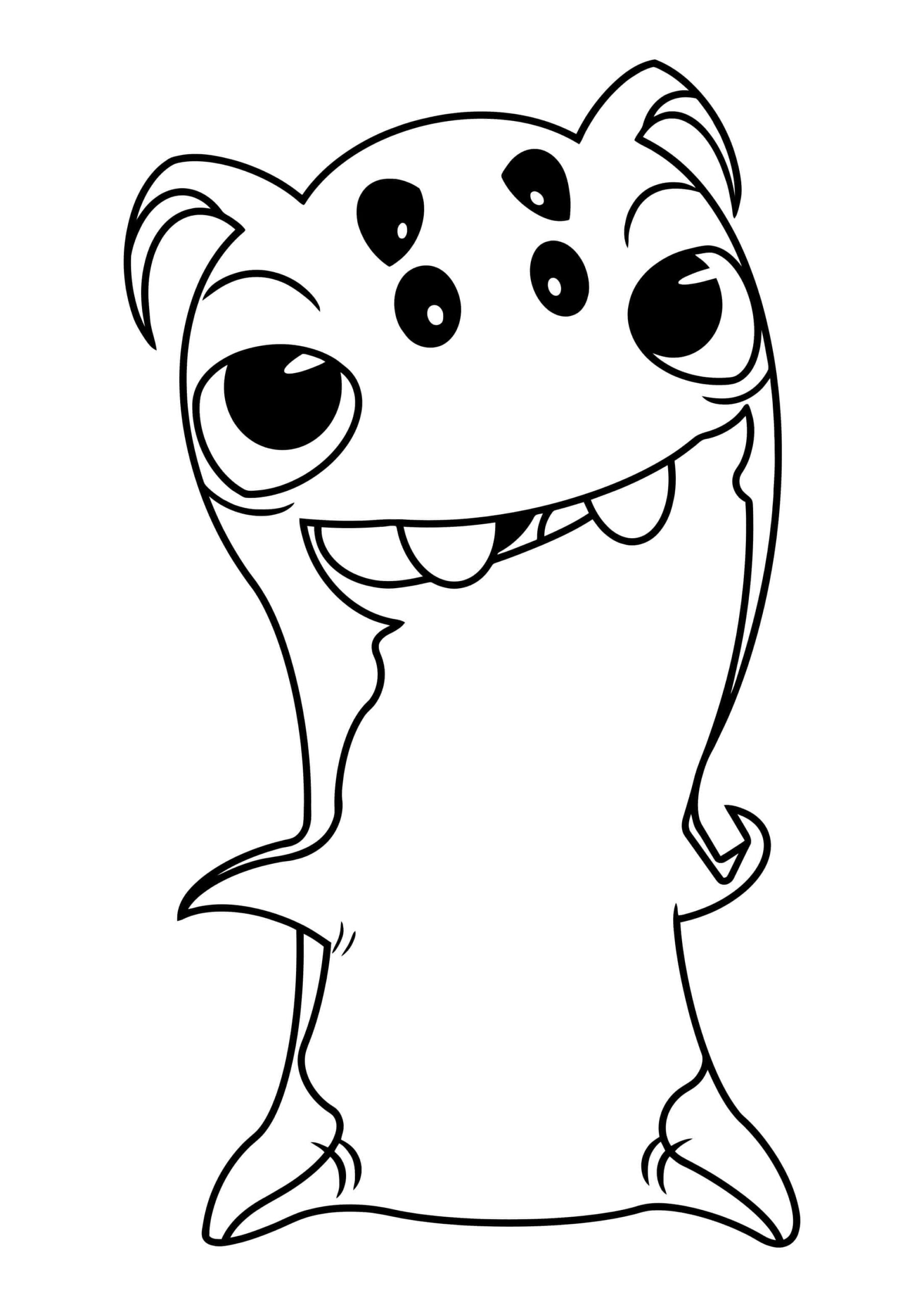 Little slug is ready to attack coloring page