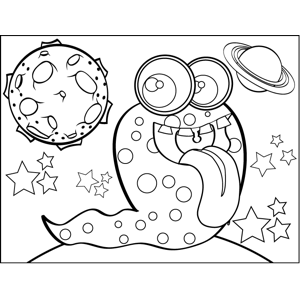 Alien slug coloring page