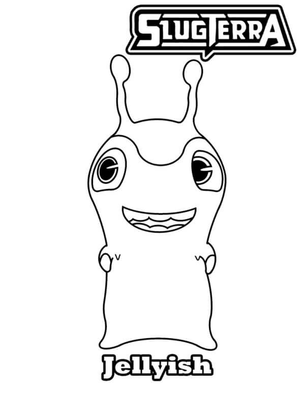 Jellyish modest and shy monster coloring page