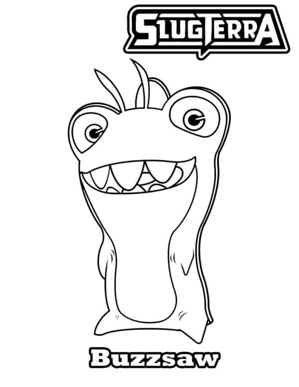 Funny monster buzzsaw coloring page