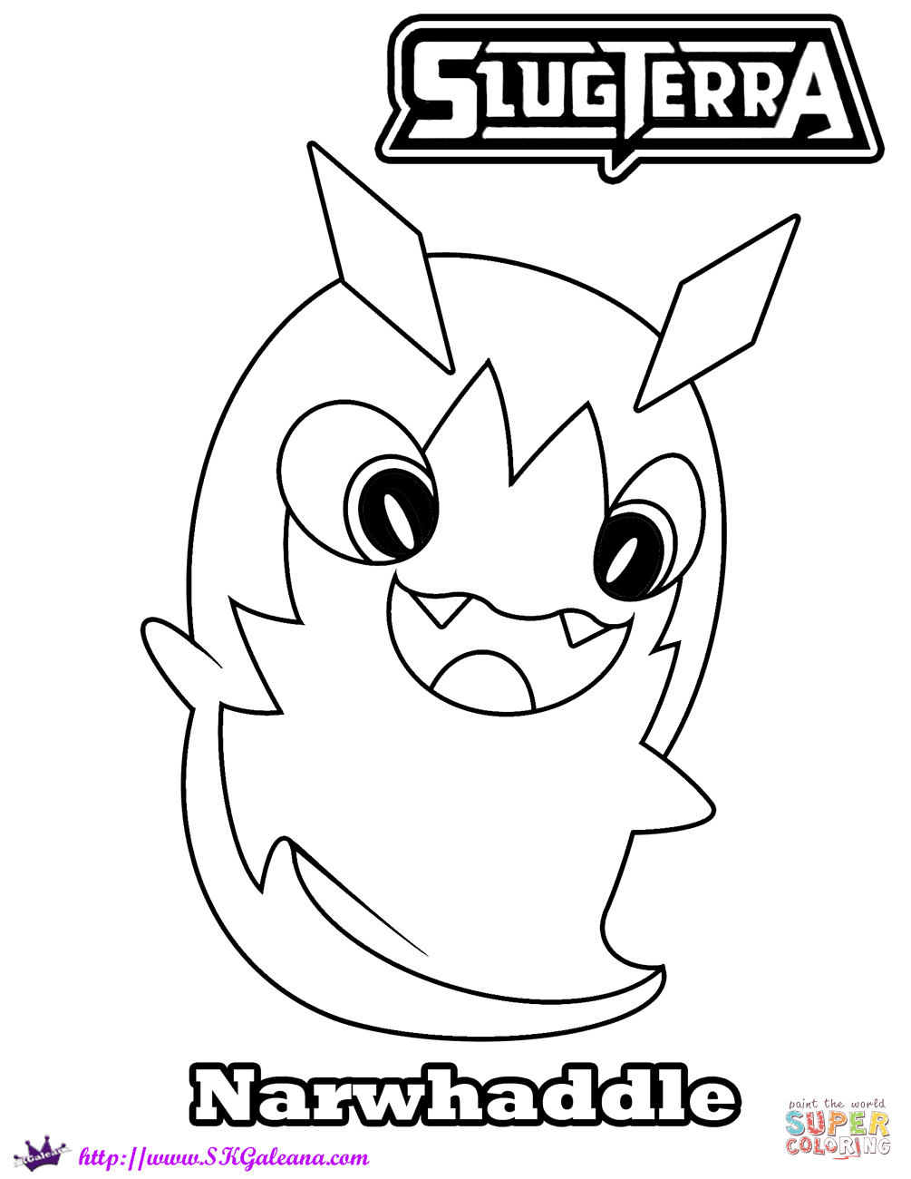 Narwhaddle slugterra coloring page free printable coloring pages