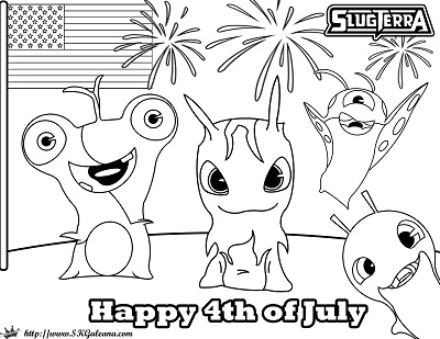 Free slugterra th of july coloring page â