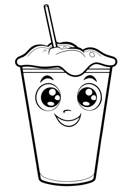 Premium vector cute slurpee coloring page