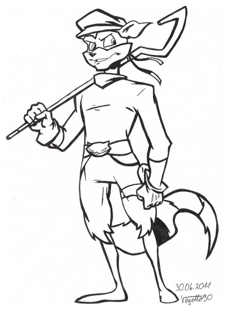 Sly cooper coloring pages coloring pages cartoon tattoos sly