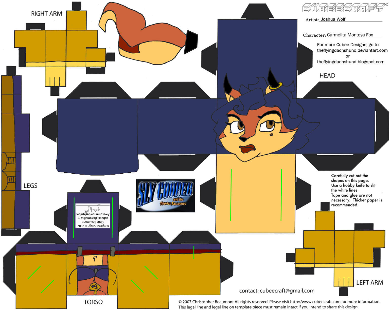 Carmelita fox paper toy free printable papercraft templates