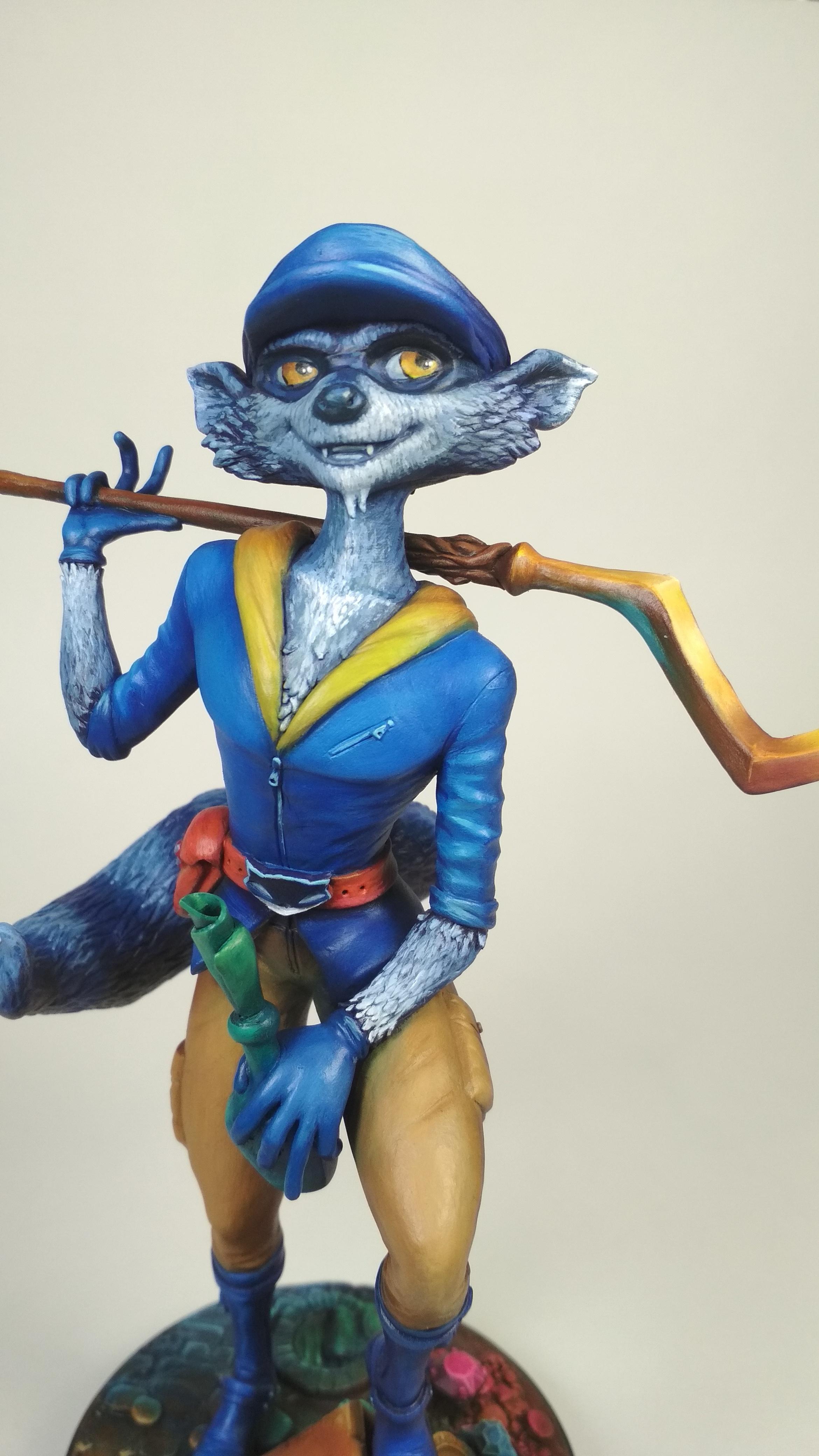 Custom sly cooper figures made with polymer clay and oil paints r slycooper