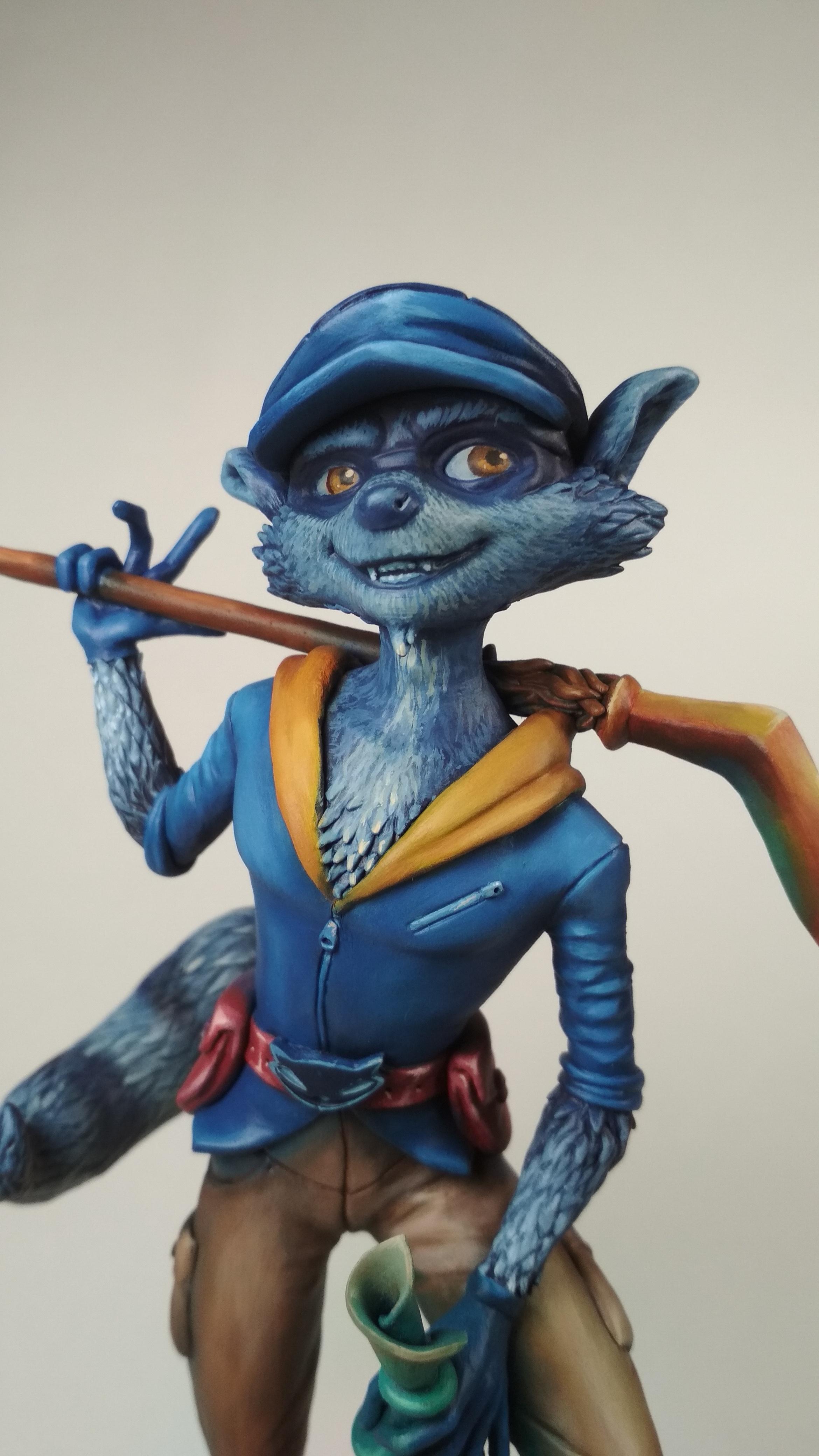 Custom sly cooper figures made with polymer clay and oil paints r slycooper