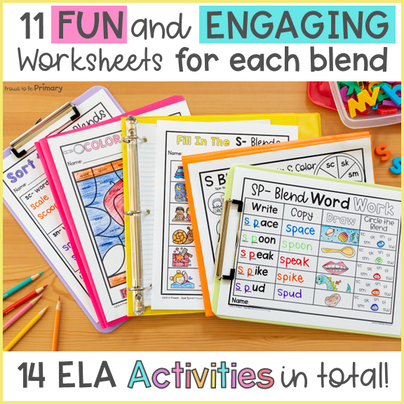 Beginning consonant blends worksheets word work sc sk sm sn sp â proud to be primary