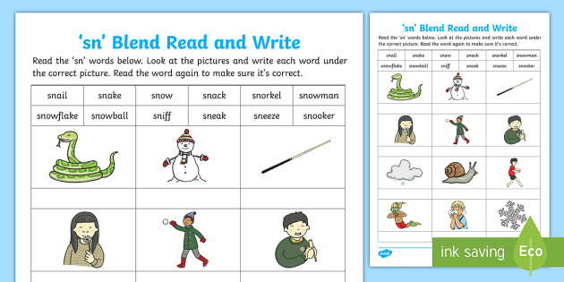 Sm words phonics worksheet phonics learning resources