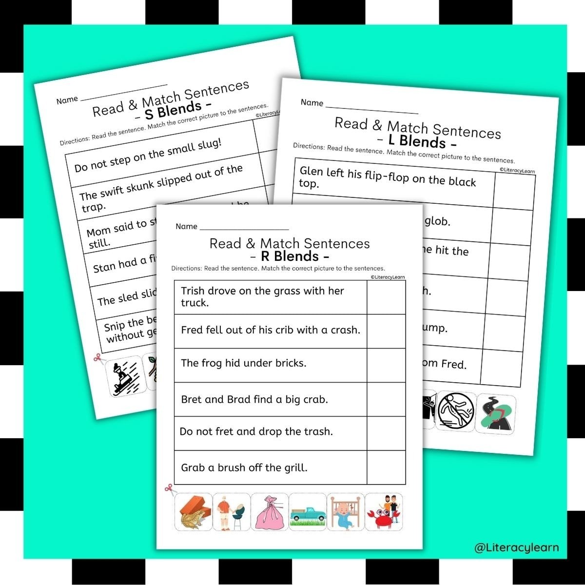 Consonant blends sentences with free worksheets