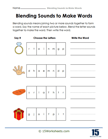 Blending sounds worksheets