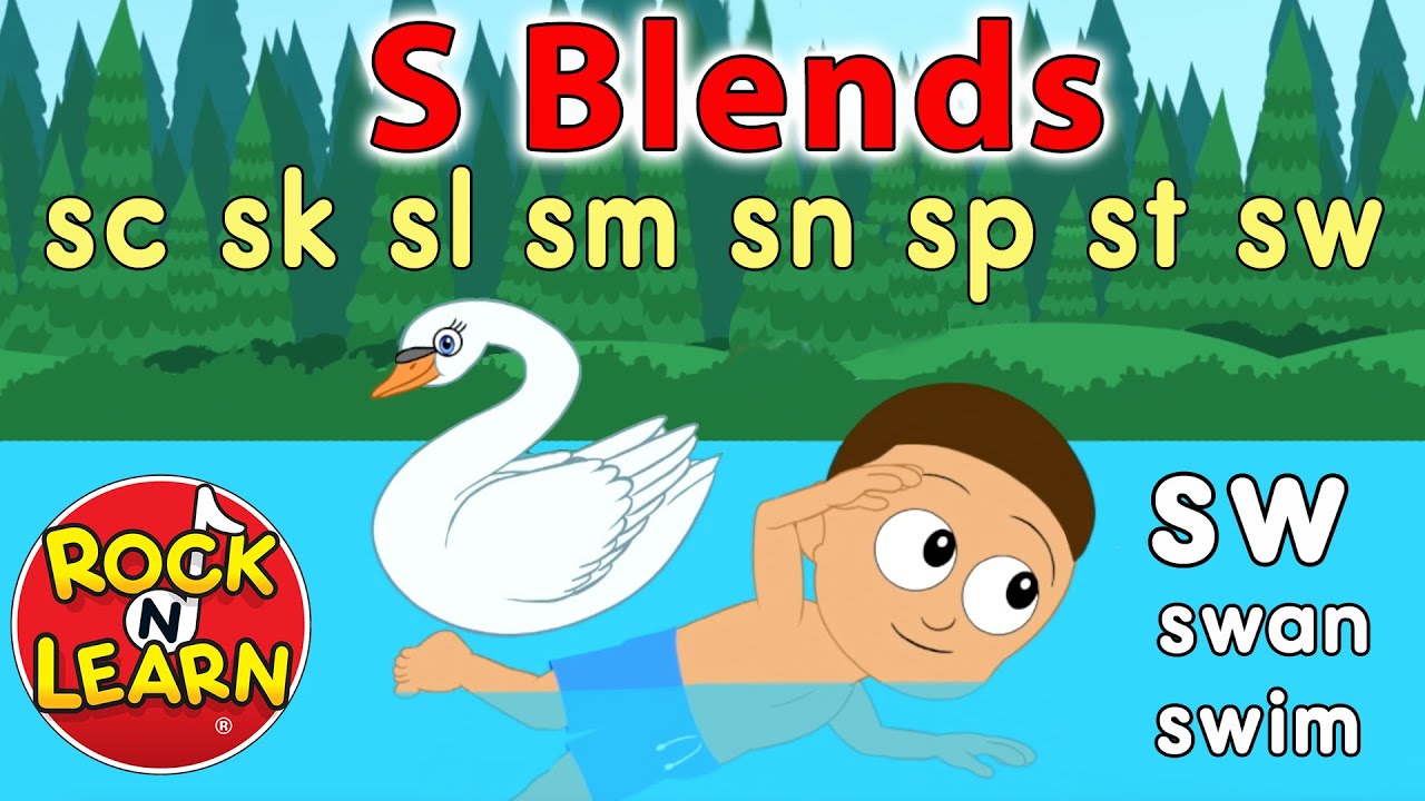 Beginning consonant blends with s learn to read sc sk sl s sn sp st sw rock n learn