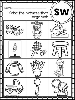 Initial s blends coloring pages