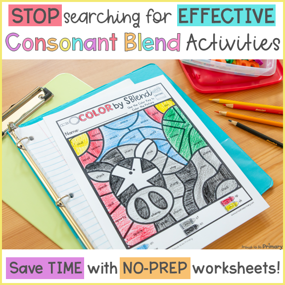 Beginning consonant blends worksheets word work sc sk sm sn sp â proud to be primary