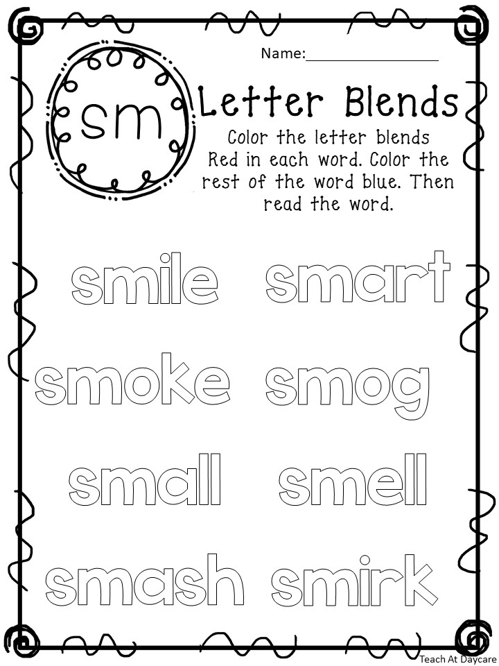 Blends color the word worksheets made by teachers