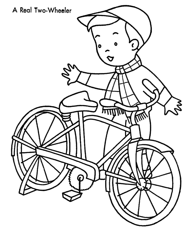 Coloring pages riding bicycle coloring page