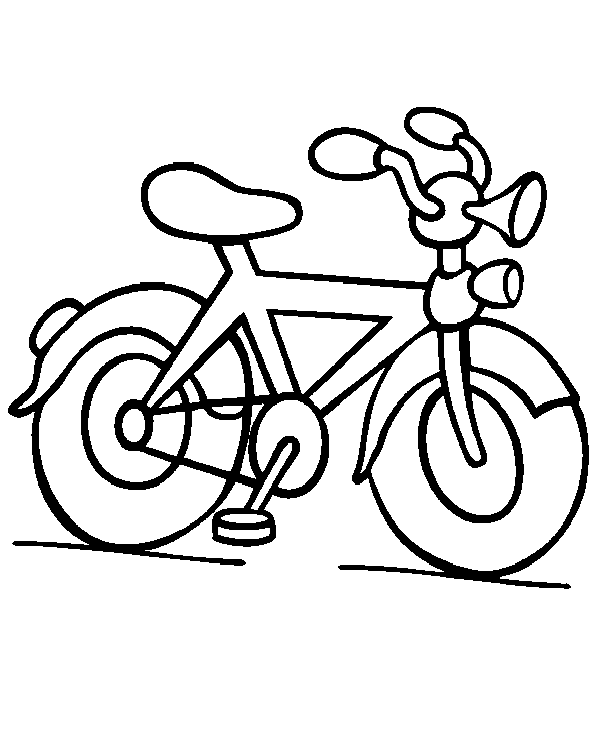 Easy coloring page for kids bike